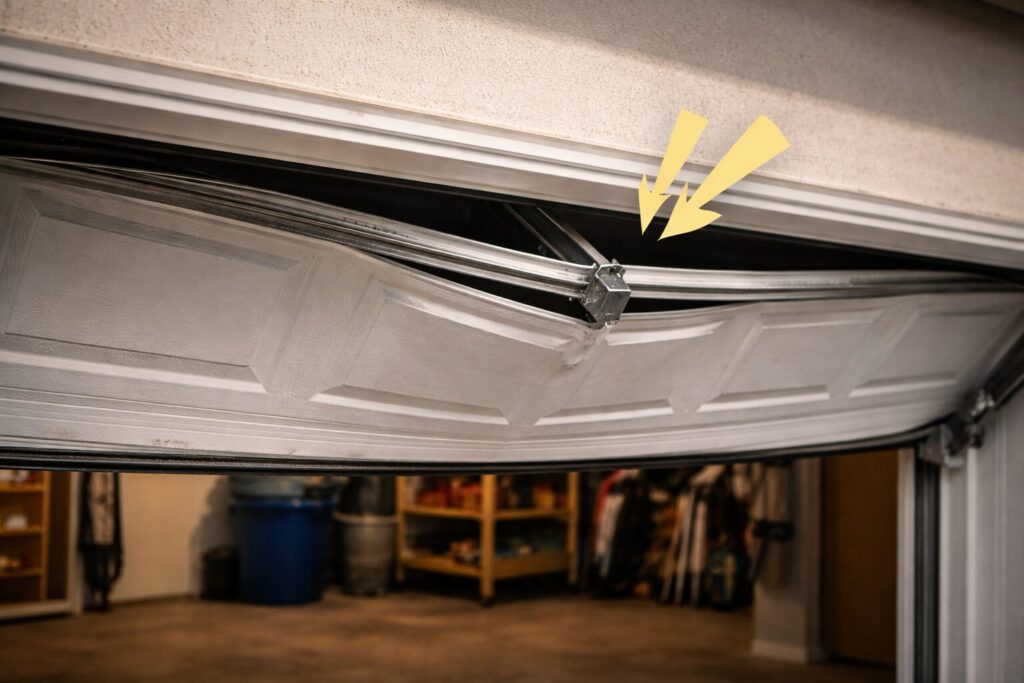 Top Section of My Garage Door Bent