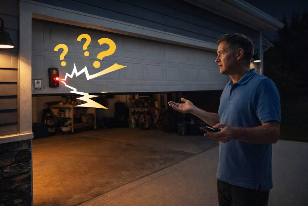 Garage Door Close at Night